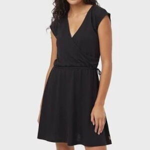 Tentree TreeBlend Wrap Front Dress, Black, Size Medium